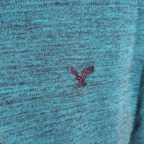 đź’ĄAmerica Eagle Flex Medium Men's Teal Polo Shirt Like New - Picture 4 of 8